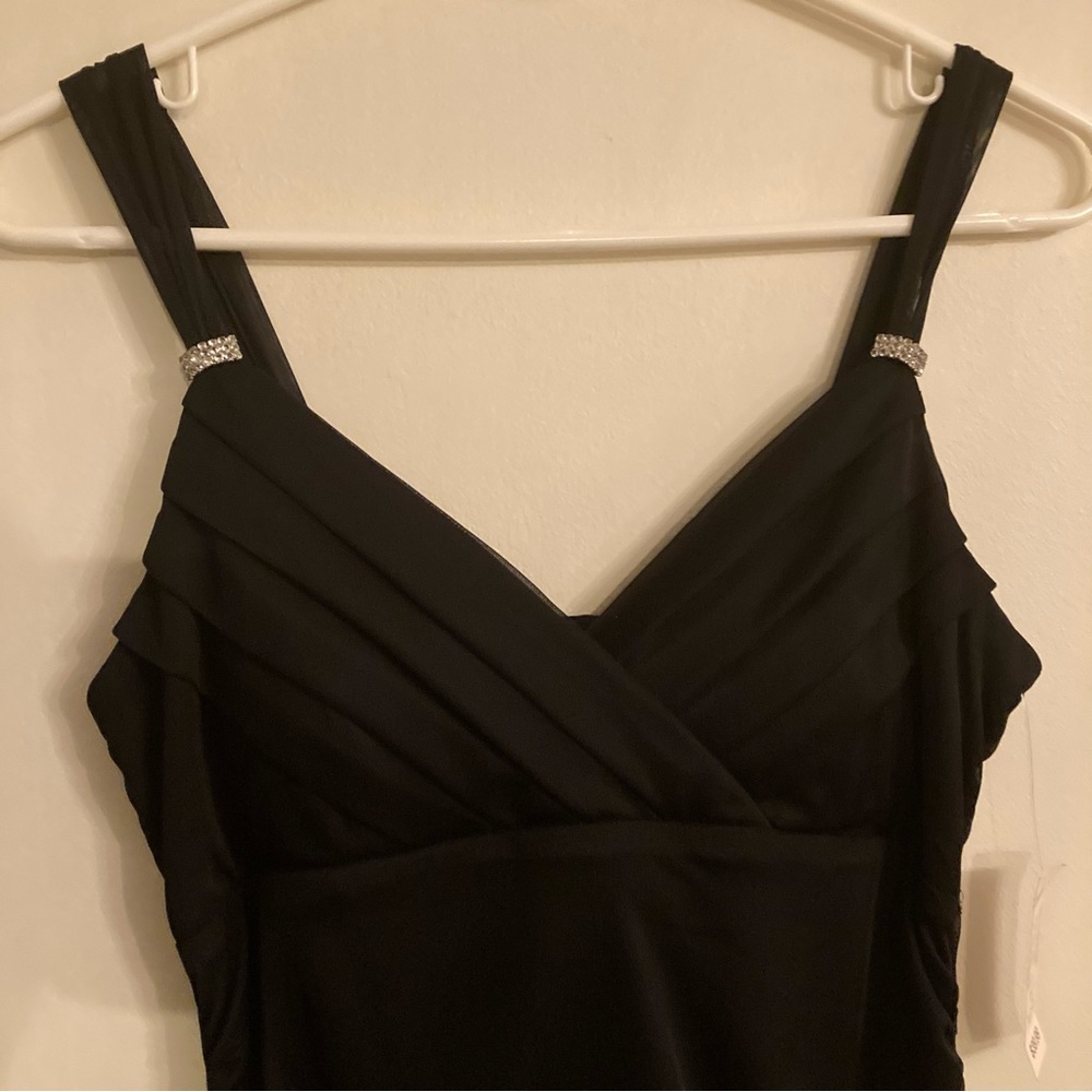 Dress Barn Petite Collection Black Cocktail Dress With Straps NWT Size 10P - Picture 4 of 6